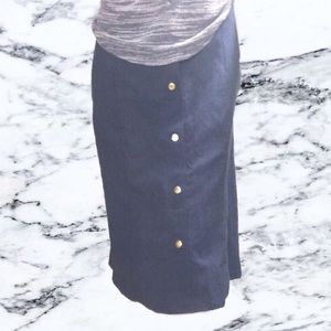 New York and Company Blue Midi Skirt